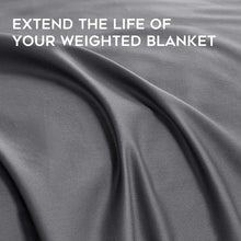 YnM Exclusive Cotton Duvet Cover for Weighted Blankets with 16 Strings (Dark Grey, 48