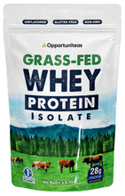 Opportuniteas Grass Fed Whey Protein Isolate Powder - 28g Protein from Hormone-Free Happy Cows - Unflavored, Un-denatured, No Preservatives, Non GMO, Keto & Paleo Diet Friendly - 1 Pound