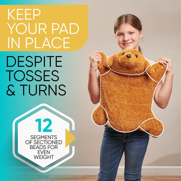 Weighted Lap Blanket for Kids & Adults – Teddy, Kids Weighted Blanket – ASD, Sensory Processing Weighted Stuffed Animals Dog Toy – Microwavable Weighted Lap Pad for Kids, 5 Lbs. by Friendly Cuddle