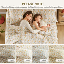 True North by Sleep Philosophy Cozy Flannel Warm 100% Cotton Sheet - Novelty Print Animals Stars Cute Ultra Soft Cold Weather Bedding Set, Full, Multi Leaves 4 Piece