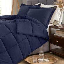 Homelike Moment California King Comforter Set Navy Blue, Lightweight Cal King Comforter Set Soft Down Alternative Bedding Sets All Season 3 Pcs Bed Set, 1 Comforter 104”x96“+2 Shams 20“x36”