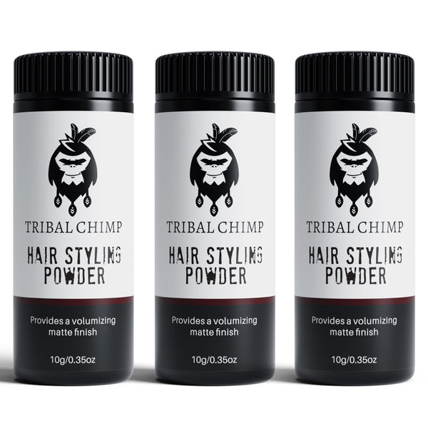 Tribal Chimp Hair Styling Powder for Men and Women, Hair Volumizer and Texture Powder - 3 Pc Set, 10g