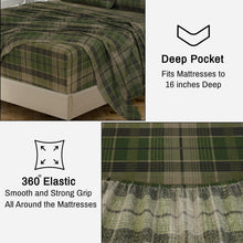 Ruvanti Flannel Sheets Full Size - 100% Cotton Double Brushed Bed Sheets Set, Deep Pockets 16 Inches, All Seasons Breathable & Extra Soft Full Sheets, Warm & Cozy, 4 Piece, DNA Plaid