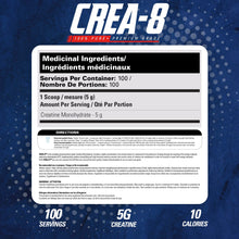 EHP Labs CREA-8 Creatine Monohydrate Powder - Creatine Powder for Building Lean Muscle Mass, Improves Strength & Power, Supports Brain Health - 100 Servings (500g)