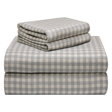 Pointehaven 180 GSM Luxury 100% Soft Cotton Printed Flannel Sheet Set, Twin XL, Farmhouse Plaid - Warm & Cozy - Pre-Shrunk -Deep Pockets - Elastic All Around-Comfy Double Brushed -