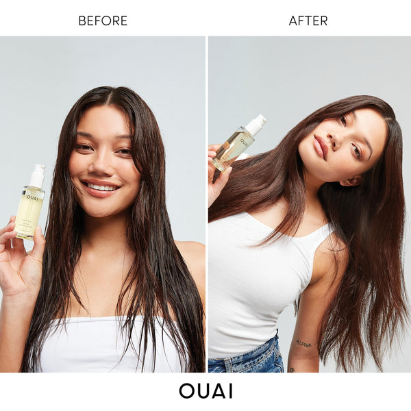 OUAI Hair Oil - Hair Heat Protectant Oil for Frizz Control - Adds Shine and Smooths Split Ends - Color Safe Formula - Paraben, Phthalate and Sulfate Free (1.5 oz)