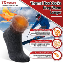 Welwoos Heated Thermal Socks for Women & Men Warm Winter Thick Ski Crew Insulated Socks Gift Socks Stocking Stuffers for Women 3 Pairs (Black Grey Greige,M)