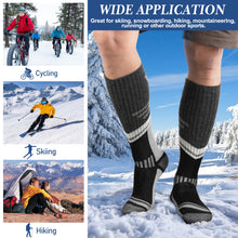 Merino Wool Ski Socks for Mens Womens Winter Thermal Warm Thick Snowboarding Skiing Knee High Socks for Cold Weather 3 Pairs Gifts Stocking Stuffers(Grey Series,L)