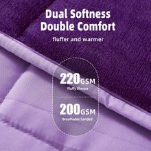 MOTRIP Weighted Blanket 15lbs Twin Size Flannel Weighted Blanket with Sanded Reversible, 48''x72'' 15lbs Purple