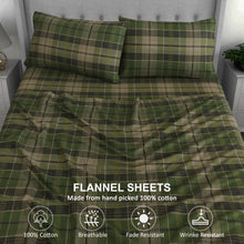 Ruvanti Flannel Sheets Queen Size - 100% Cotton Double Brushed Bed Sheets, Deep Pockets 16 Inches Queen Sheet Set, All Seasons Breathable & Extra Soft - Warm & Cozy, 4 Piece, DNA Plaid