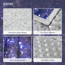 Solfres 5lbs Weighted Blanket, 36 x 41 Inches, Printing Heavy Blanket 5 Pounds, Ultra Soft and Cozy, Stars, Sensory Items, Universe Galaxy