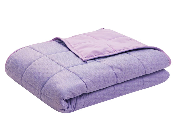 Twin Weighted Blanket 12 Pounds - Satwip Cool Moire Jersey Twin Size Cooling Bed Blanket for Hot Sleeper with Soft Breathable Sanded, 48 x 72 inches, Purple