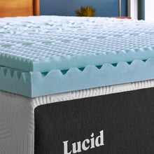 LUCID 2 Inch Gel Memory Foam Plush - Cooling Targeted Convoluted Comfort Zones Mattress Topper - Full