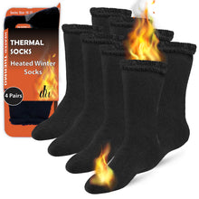 Thermal Socks For Men and Women - Thick Heated Winter Boot Socks - Insulated for Extreme Cold Weathers 4 Pairs