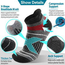 Merino Wool Ankle Hiking Running Socks Warm Thermal Winter Thick Compression Cushion No Show Moisture Wicking Gifts Stocking Stuffers Socks for Men 6 Pairs(Mix,M)