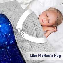 Solfres 7lbs Weighted Blanket, 41 x 60 Inches, Printing Heavy Blanket 7 Pounds, Ultra Soft and Cozy, Stars, Sensory Items, Nebula Galaxy