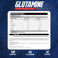 EHP Labs L Glutamine Powder Amino Acids - L-Glutamine Supplement for Gut Health (500g) Improves Muscle Recovery, Focus & Concentration - 100 Servings