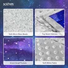 Solfres 7lbs Weighted Blanket, 41 x 60 Inches, Printing Heavy Blanket 7 Pounds, Ultra Soft and Cozy, Stars, Sensory Items, Nebula Galaxy