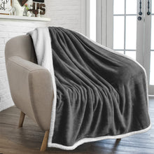 PAVILIA Premium Sherpa Twin Size Blanket | Flannel Fleece Twin Bed Dark Grey Blanket | Plush, Soft, Cozy, Warm, Lightweight Microfiber, Reversible, All Season Use (Charcoal, 60 x 80 Inches)