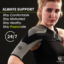 Vital Salveo-Shoulder Compression Brace with Support and Stability,Breathable and Lightweight for Shoulder Pain and Prevent Injuries,Dislocated AC Joint,Frozen Pain,Rotator Cuff,Tendinitis,Labrum Tear, Bursiti, Fits Both Left or Right Shoulder for Men and